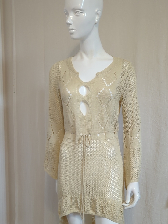 Dresses & Skirts - Hi-low Crochet Dress Tan  Medium